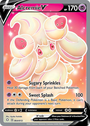 Alcremie V 064/072 Full Art Ultra Rare - Pokemon Card - SWSH - Shining Fates