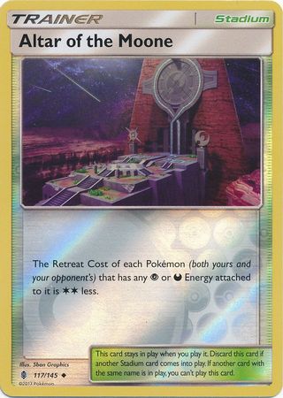 Altar Of The Moone 117/145 Uncommon Reverse Holo - Pokemon Card - SM - Guardians Rising