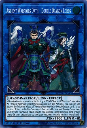 Ancient Warriors Oath - Double Dragon Lords - ROTD-EN048 - Super Rare 1st Edition - Yu-Gi-Oh! TCG - ROTD