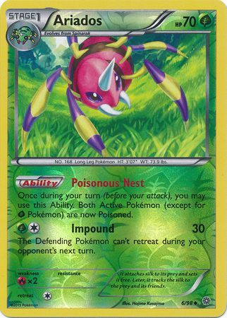 Ariados 6/98 Uncommon Reverse Holo - Pokemon Card - XY - Ancient Origins