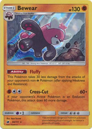 Bewear 56/111 Holo Rare - Pokemon Card - SM - Crimson Invasion