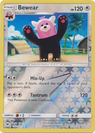 Bewear 111/147 Reverse Holo Rare - Pokemon Card - SM - Burning Shadows