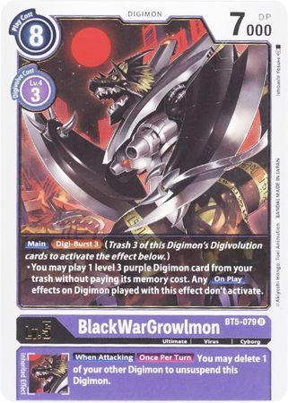 BlackWarGrowlmon - BT5-079 - Rare - Digimon Card - Battle Of Omni