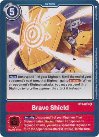 Brave Shield - BT1-095 R - Rare - Digimon Card - Special Booster Version 1.5