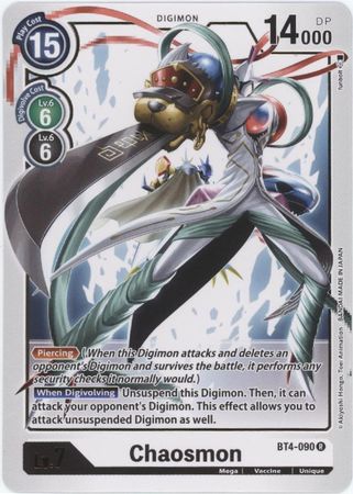 Chaosmon - BT4-090 - Rare - Digimon Card - Great Legend