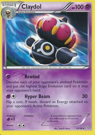 Claydol 33/98 Rare - Pokemon Card - XY - Ancient Origins