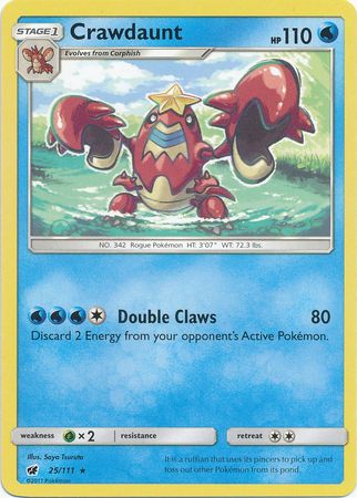 Crawdaunt 25/111 Rare - Pokemon Card - SM - Crimson Invasion