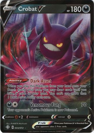 Crobat V 044/072 Ultra Rare - Pokemon Card - SWSH - Shining Fates