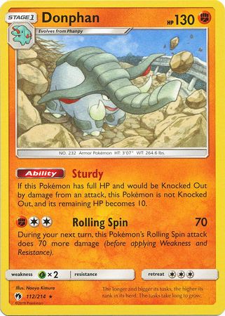 Donphan 112/214 Rare - Pokemon Card - SM - Lost Thunder