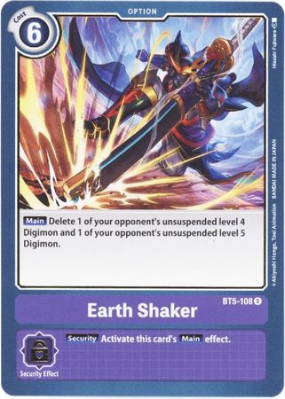 Earth Shaker - BT5-108 - Rare - Digimon Card - Battle Of Omni