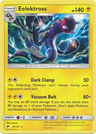 Eelektross 46/147 Rare - Pokemon Card - SM - Burning Shadows