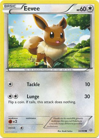 Eevee 63/98 Common - Pokemon Card - XY - Ancient Origins