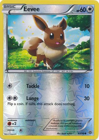 Eevee 63/98 Common Reverse Holo - Pokemon Card - XY - Ancient Origins