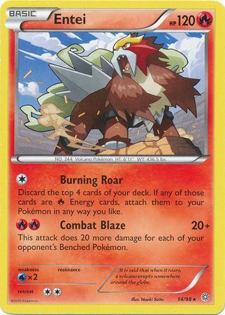 Entei 14/98 Rare - Pokemon Card - XY - Ancient Origins