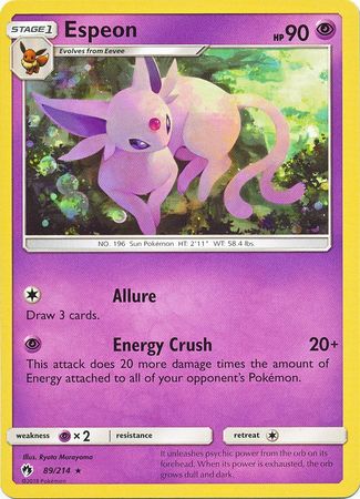 Espeon 89/214 Rare - Pokemon Card - SM - Lost Thunder