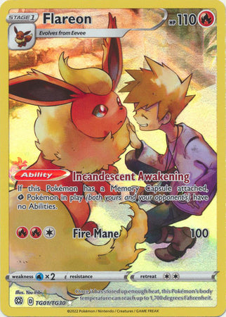 Flareon TG01/TG30 Holo Rare - Pokemon Card - SWSH - Brilliant Stars