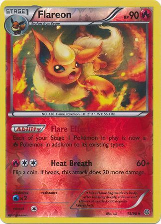 Flareon 13/98 Uncommon Reverse Holo - Pokemon Card - XY - Ancient Origins