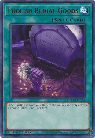 Foolish Burial Goods - MAGO-EN054 - Rare 1st Edition - Yu-Gi-Oh! TCG - MAGO