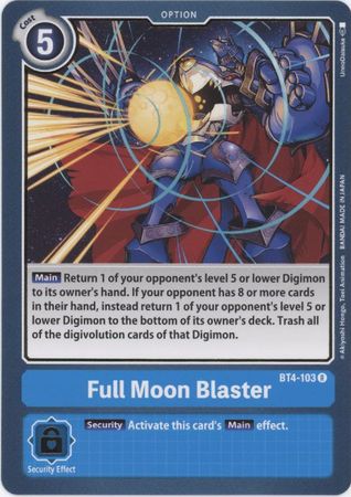 Full Moon Blaster - BT4-103 - Rare - Digimon Card - Great Legend