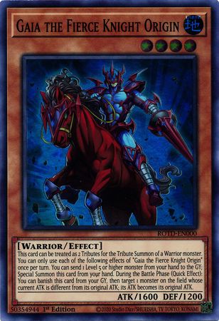 Gaia the Fierce Knight Origin - ROTD-EN000 - Super Rare 1st Edition - Yu-Gi-Oh! TCG - ROTD