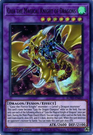 Gaia the Magical Knight of Dragons - ROTD-EN037 - Super Rare 1st Edition - Yu-Gi-Oh! TCG - ROTD