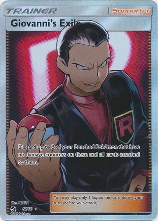 Giovanni's Exile 67/68 Full Art Ultra Rare - Pokemon Card - SM - Hidden Fates