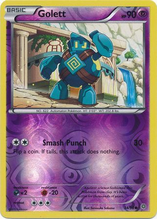 Golett 34/98 Common Reverse Holo - Pokemon Card - XY - Ancient Origins