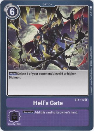 Hell's Gate - BT4-112 - Rare - Digimon Card - Great Legend