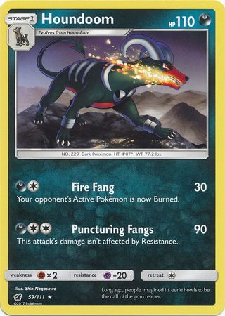 Houndoom 59/111 Rare - Pokemon Card - SM - Crimson Invasion