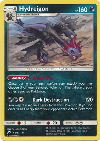 Hydreigon 62/111 Rare - Pokemon Card - SM - Crimson Invasion