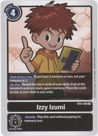 Izzy Izumi - BT4-096 - Rare - Digimon Card - Great Legend