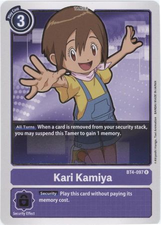 Kari Kamiya - BT4-097 - Rare - Digimon Card - Great Legend