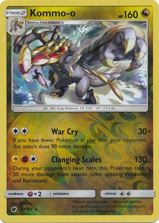 Kommo-o 77/111 Reverse Holo Rare - Pokemon Card - SM - Crimson Invasion