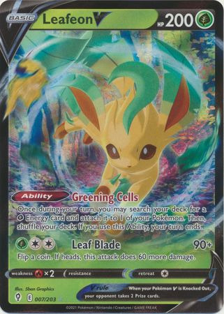 Leafeon V 007/203 Ultra Rare - Pokemon Card - SWSH - Evolving Skies