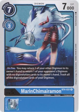 MarinChimairamon - BT4-031 - Rare - Digimon Card - Great Legend