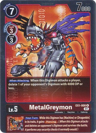 MetalGreymon - EX1-008 - Rare - Digimon Card - Classic Collection