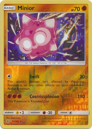 Minior 77/145 Reverse Holo Rare - Pokemon Card - SM - Guardians Rising