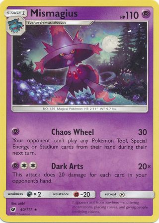 Mismagius 40/111 Rare - Pokemon Card - SM - Crimson Invasion