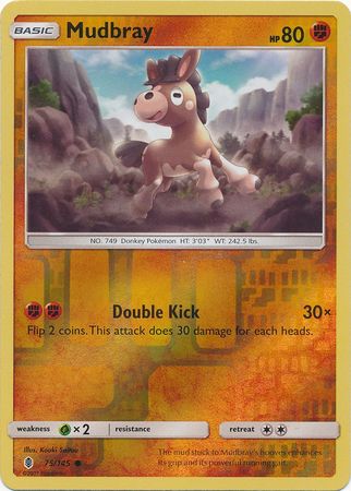 Mudbray 75/145 Common Reverse Holo - Pokemon Card - SM - Guardians Rising