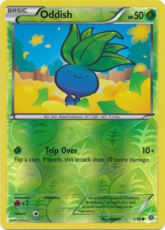 Oddish 1/98 Common Reverse Holo - Pokemon Card - XY - Ancient Origins