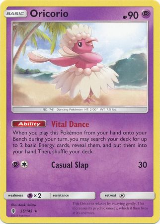 Oricorio 55/145 Rare - Pokemon Card - SM - Guardians Rising