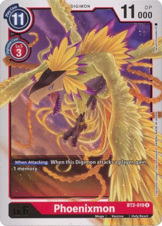 Phoenixmon - BT2-019 R - Rare - Digimon Card - Special Booster Version 1.5