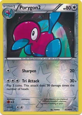 Porygon2 65/98 Uncommon Reverse Holo - Pokemon Card - XY - Ancient Origins