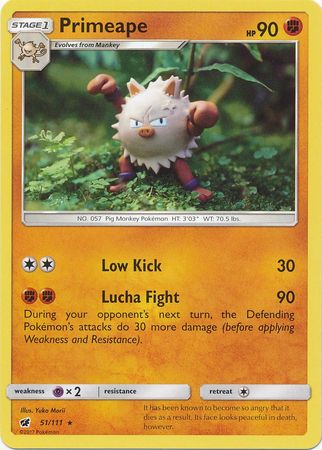 Primeape 51/111 Rare - Pokemon Card - SM - Crimson Invasion