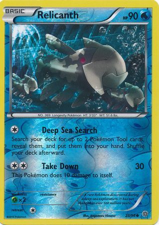 Relicanth 23/98 Common Reverse Holo - Pokemon Card - XY - Ancient Origins