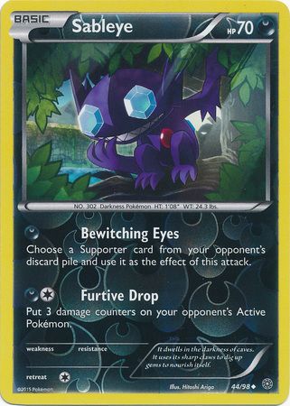 Sableye 44/98 Uncommon Reverse Holo - Pokemon Card - XY - Ancient Origins