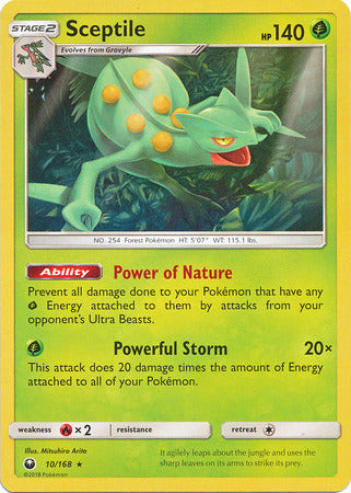 Sceptile 10/168 Rare - Pokemon Card - SM - Celestial Storm