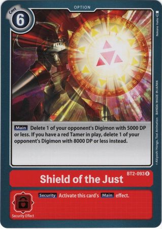 Shield of the Just - BT2-093 R - Rare - Digimon Card - Special Booster Version 1.0