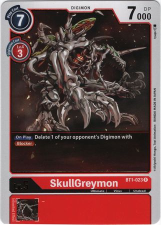 SkullGreymon - BT1-023 R - Rare - Digimon Card - Special Booster Version 1.0