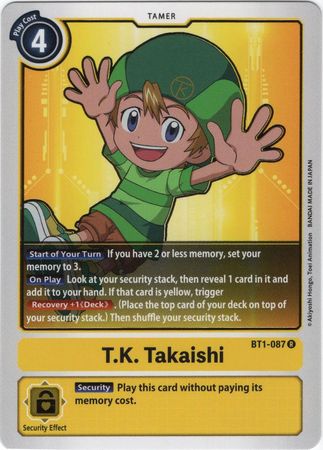 T.K. Takaishi - BT1-087 R - Rare - Digimon Card - Special Booster Version 1.0